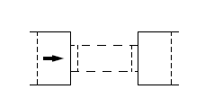 Vista superior de un puente que muestra las secciones transversales de interés. Por simplicidad, sólo se representan dos pilares.
