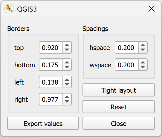 Diálogo Configure Subplots