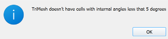 Resultado negativo de Check Internal Angle of TriMesh's Cells