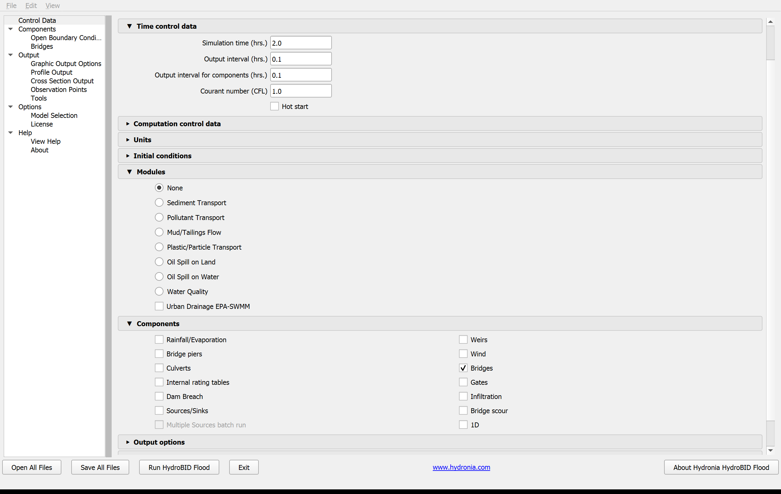Panel de datos de control de QGIS DIP para el tutorial de puentes.