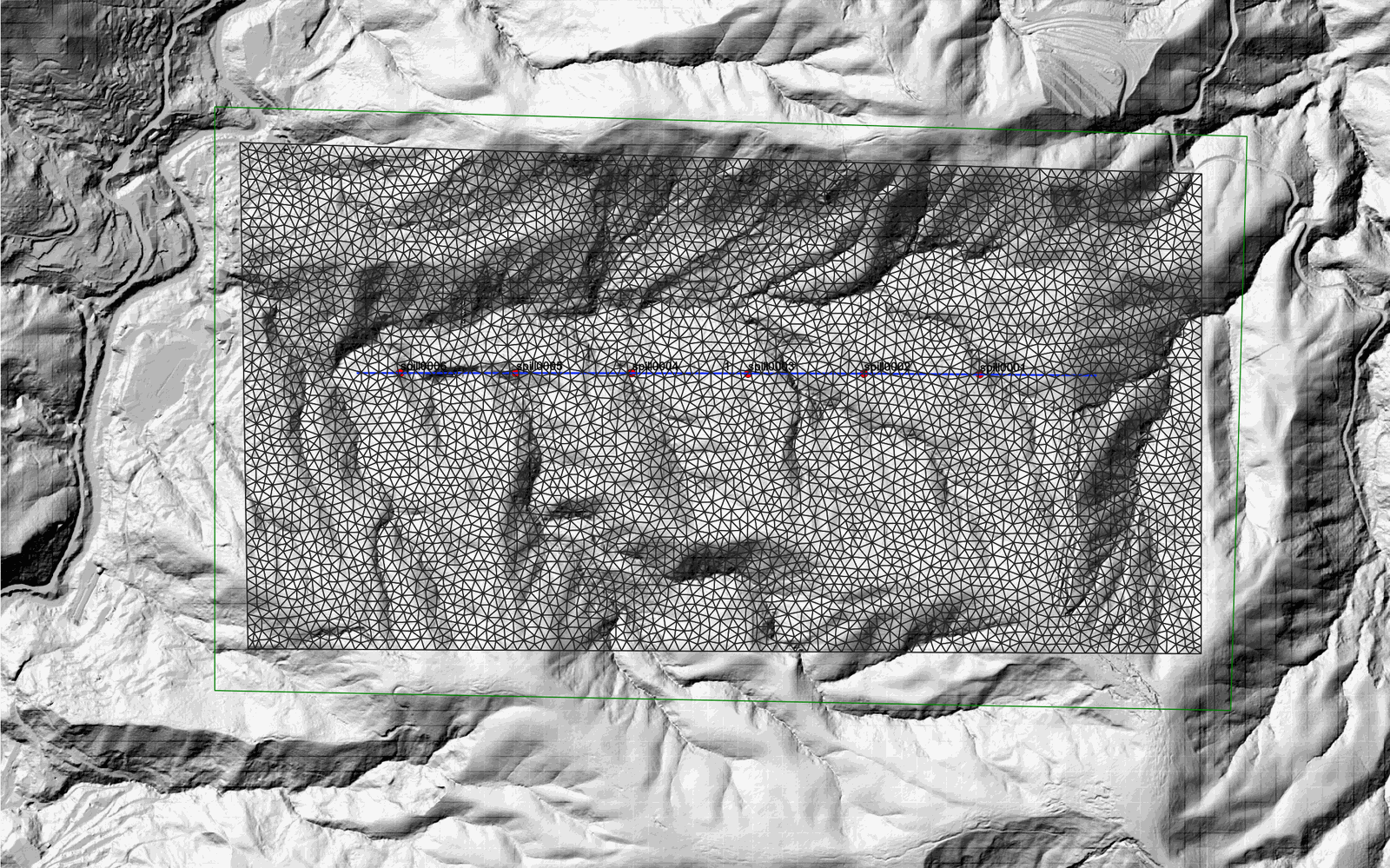 Spill sources created after running the Oil Pipeline Break Model.