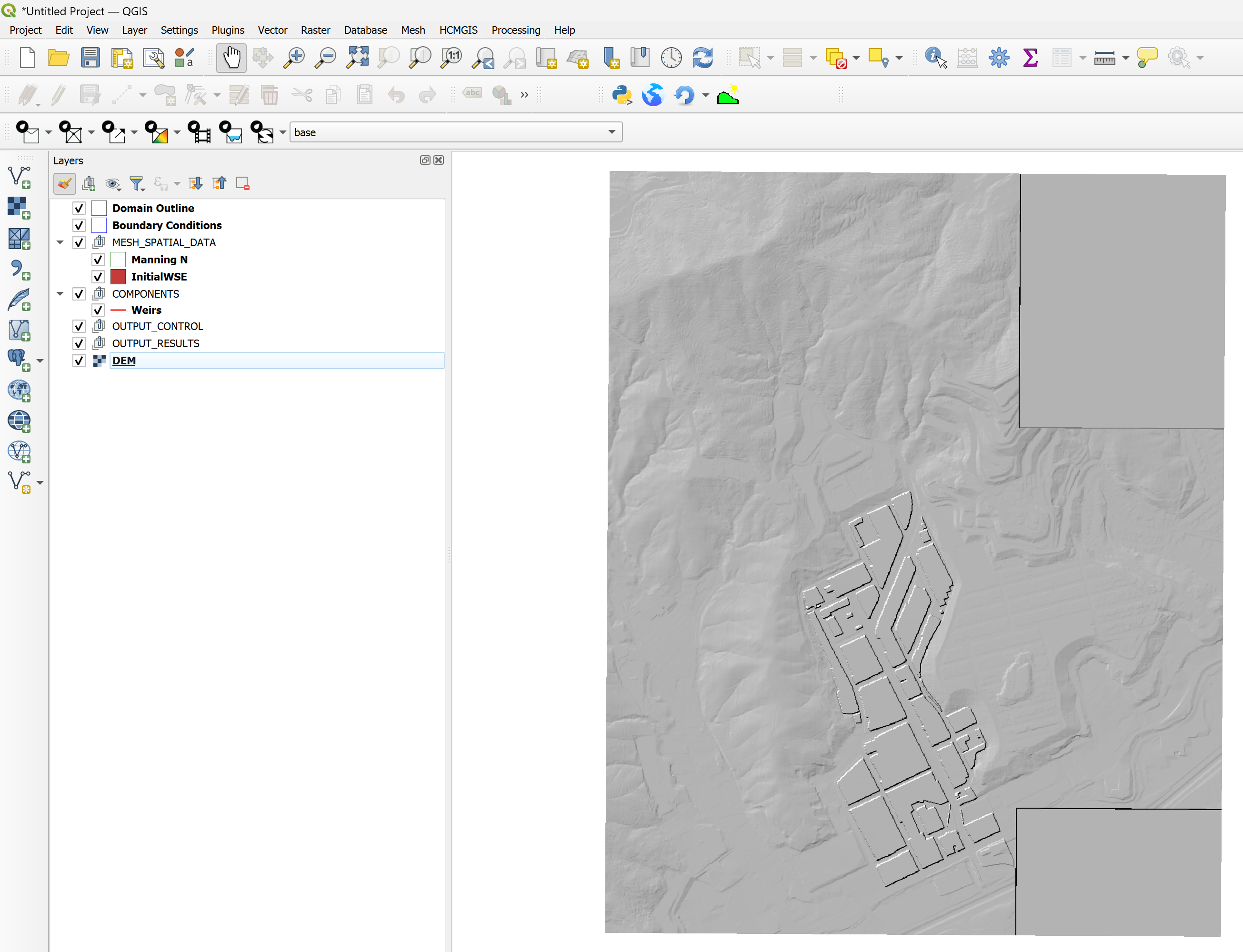 Digital elevation model in raster format.